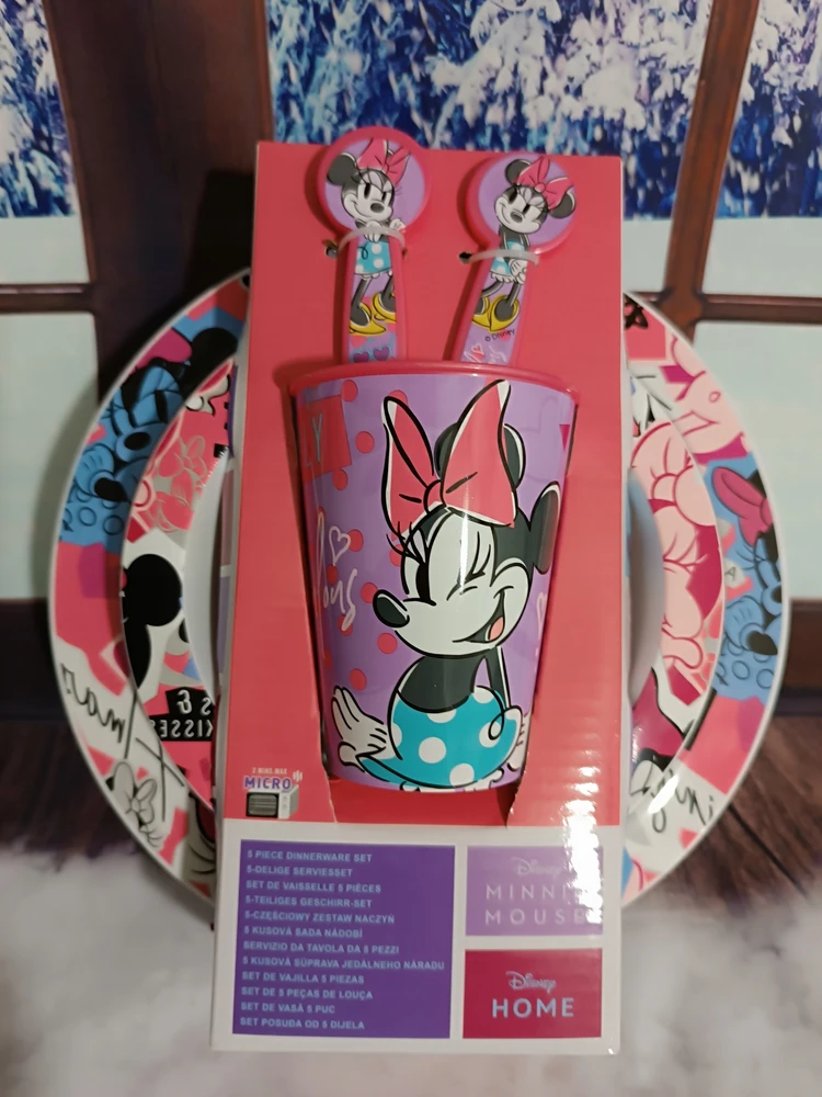 Stor Vaikiškas rinkinys Peliukas Mikis lėkštė, puodelis, dubuo, stalo įrankiai, Disney