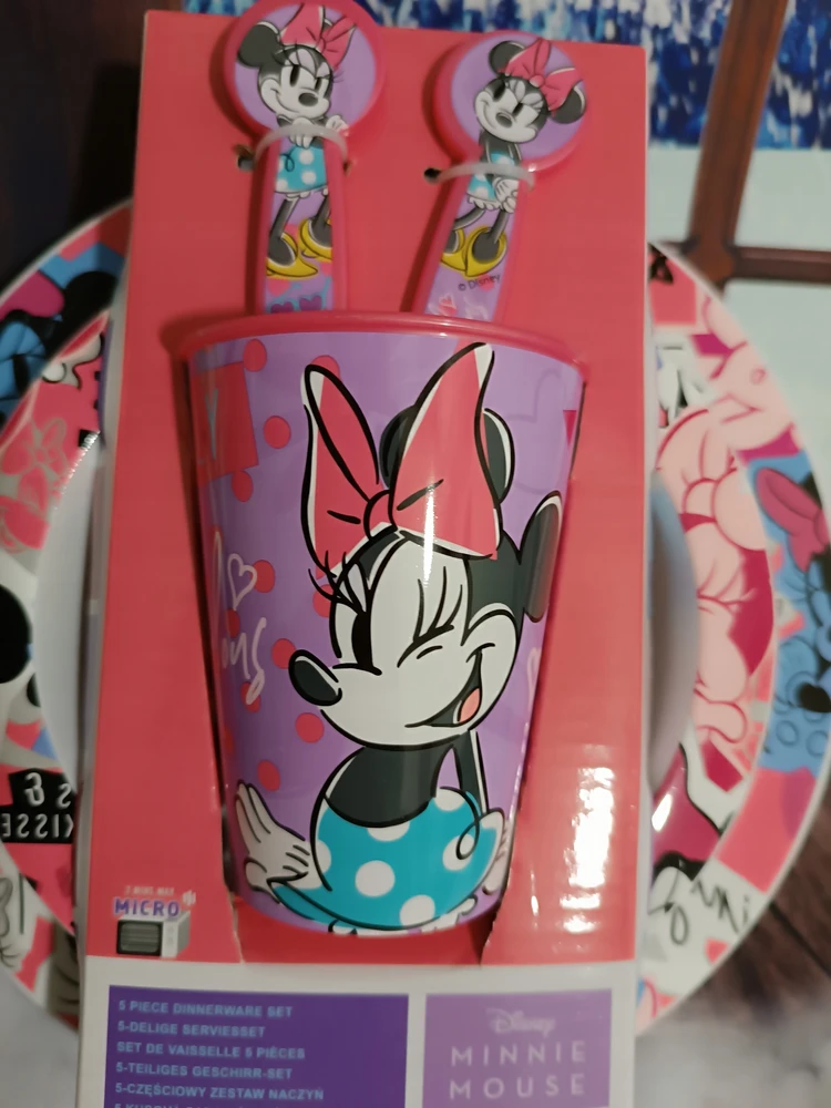 Stor Vaikiškas rinkinys Peliukas Mikis lėkštė, puodelis, dubuo, stalo įrankiai, Disney