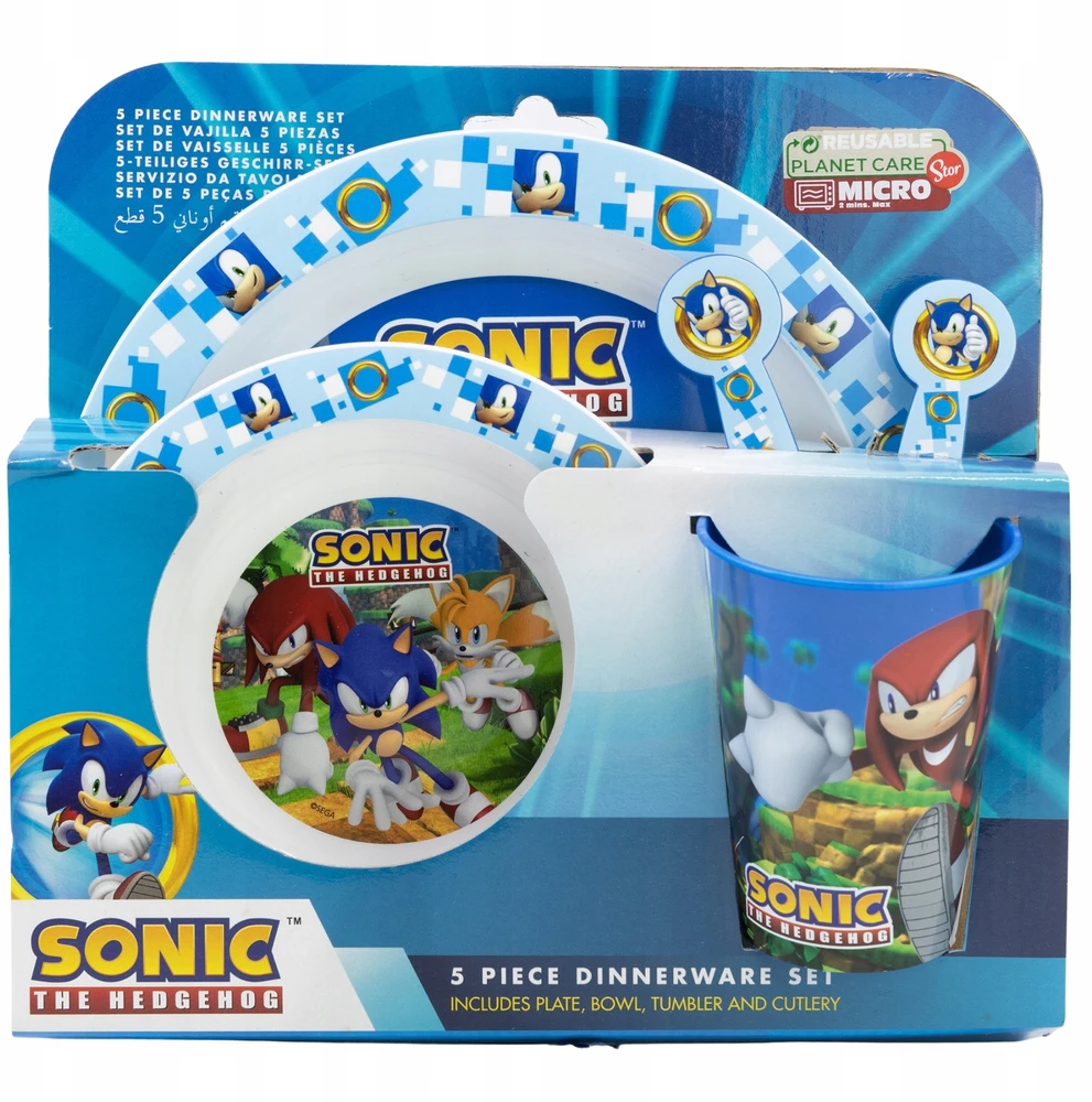 Stor Sonic vaikiškas indų rinkinys, 5 dalys