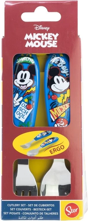 Stor Vaikiški stalo įrankiai MICKEY MOUSE Mickey stalo įrankių rinkinys plieno šakutės šaukštas