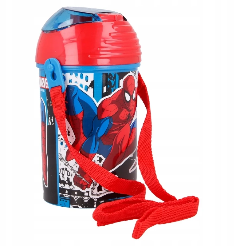 Stor Vandens gertuvė su šiaudeliu Spider-man 450ml, su dirželiu