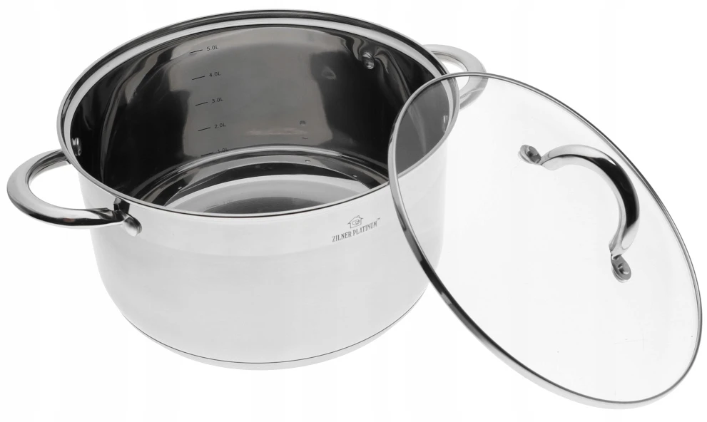 STORDAS Plieninis PUODAS 5x DUGNIS su DANGIU 5,5L 24cm INDUKCINĖS Dujos 8109/24