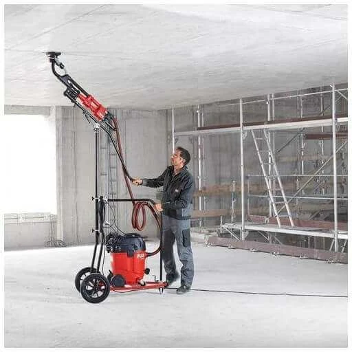 FLEX GM340 stovas su siurbliu šlifuojant lubas