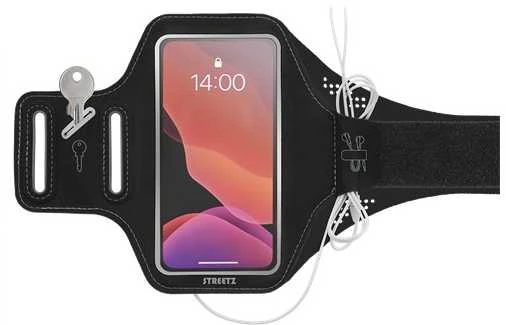 STREETZ plonas sportinis dėklas, iki 6.5" telefonams, juodas SPO-002