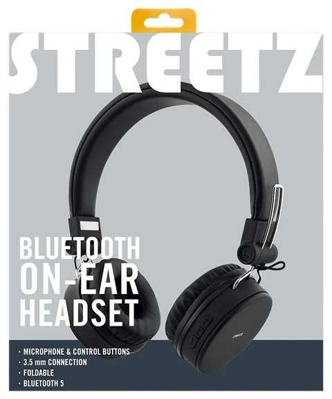 STREETZ sulankstomos BT5,0 ausinės, 3,5 mm, juodos HL-BT400