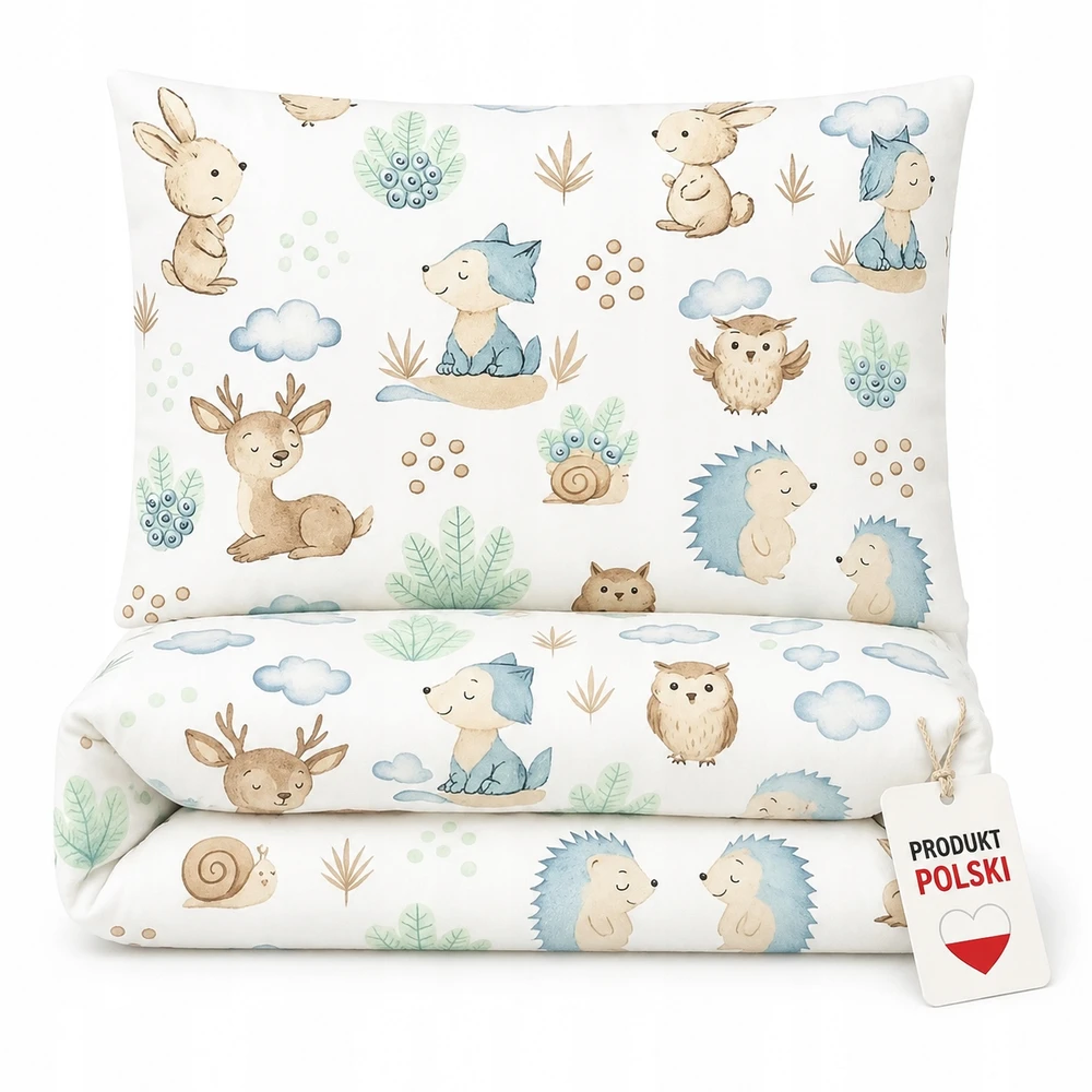 Strefa Spania Vaikiška patalynė 90x120 lovytei Sleep Zone medvilnė Hedgehogs Deer