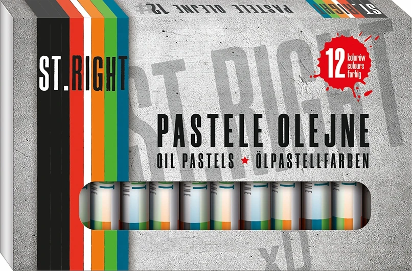 St.Right Aliejinės pastelės "bambino", 12 spalvų