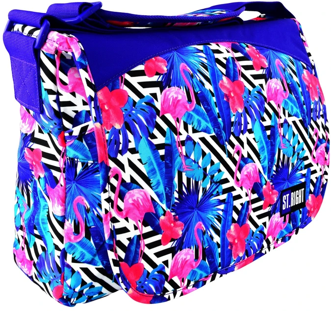 St.Right Krepšys ant peties St. Majewski FLAMINGO Rožinis Mėlynas MESSENGER BAG LISTONOSZKA