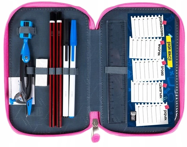 ST.RIGHT Pieštukas Case with Equipment Double Pencils Markers Pilkas Panda PC04 5326 Krepšys su įrangos dvigubai pieštukai žymekliai Pilka Panda PC04 5326
