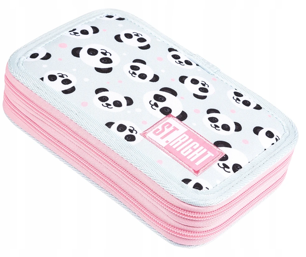 ST.RIGHT Pieštukas Case with Equipment Double Pencils Markers Pilkas Panda PC04 5326 Krepšys su įrangos dvigubai pieštukai žymekliai Pilka Panda PC04 5326