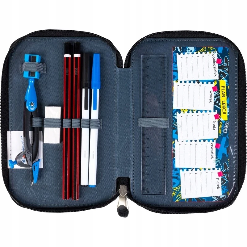 ST.RIGHT Pieštukas Case with Equipment Double Pencils Markers Pilkas Panda PC04 5326 Krepšys su įrangos dvigubai pieštukai žymekliai Pilka Panda PC04 5326