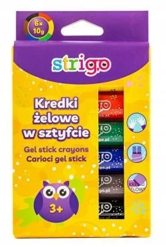Strigo geliniai pieštukai, 6 spalvų