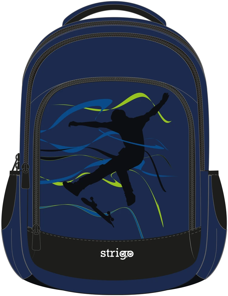 Strigo Misty kuprinė berniukams ir mergaitėms, tamsiai mėlyna, su skeletu