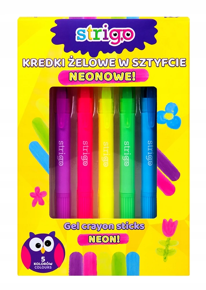Strigo Neoniniai geliniai pieštukai, 5 spalvos