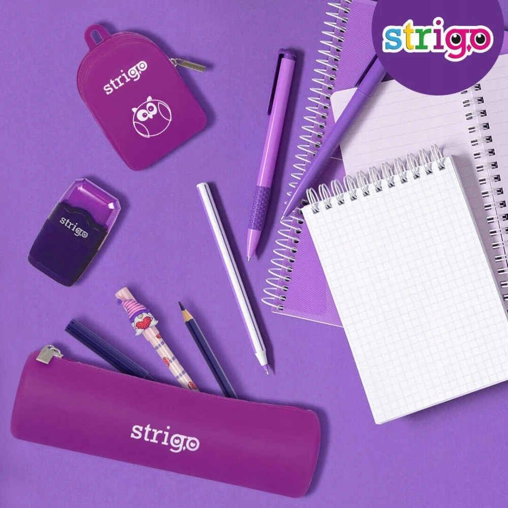 Strigo ovalus silikoninis penalas, violetinis
