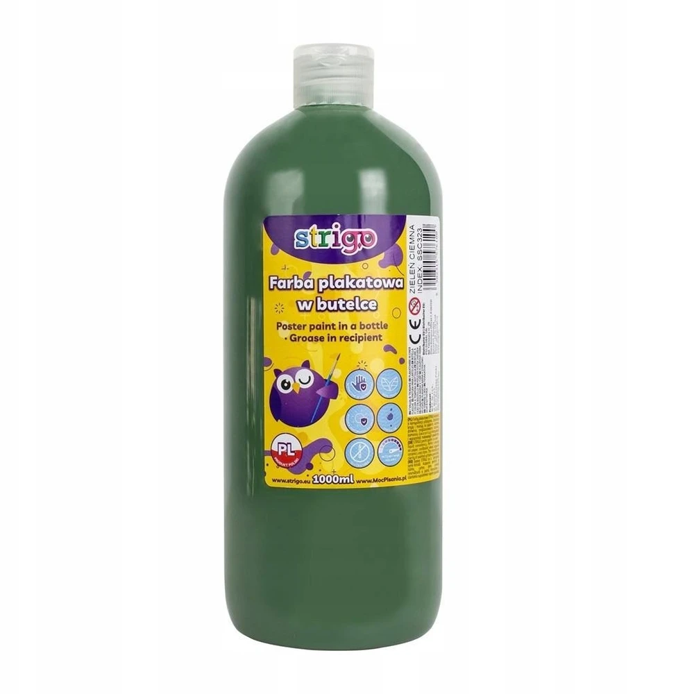Strigo plakatiniai dažai 1000ml tamsiai žali