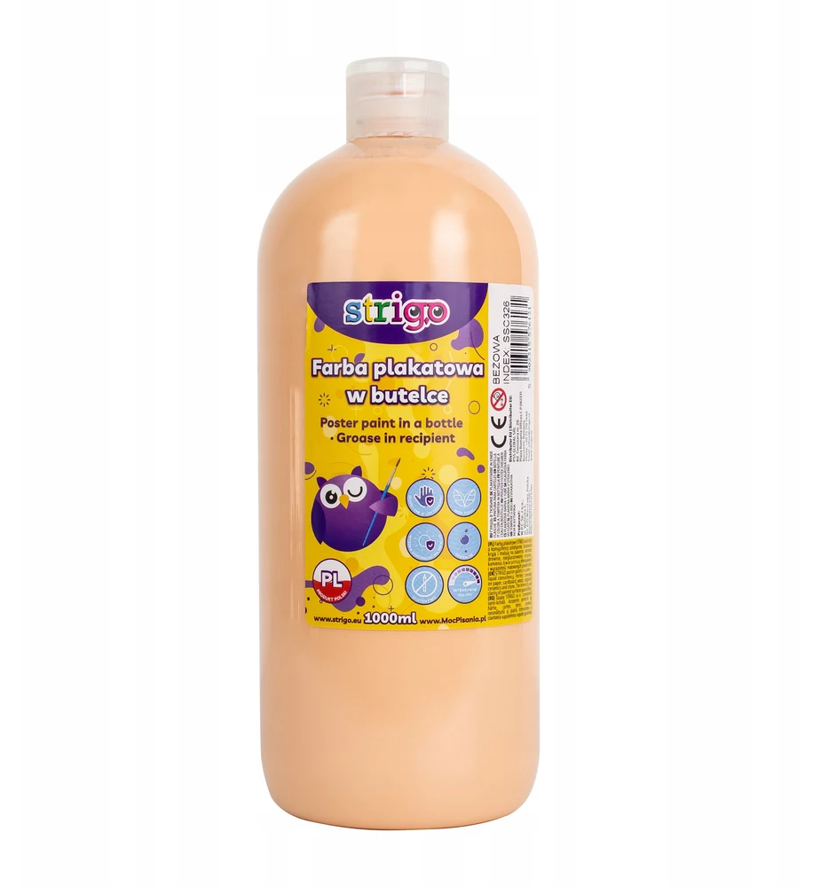 Strigo plakatų dažai 1000 ml, smėlio spalvos