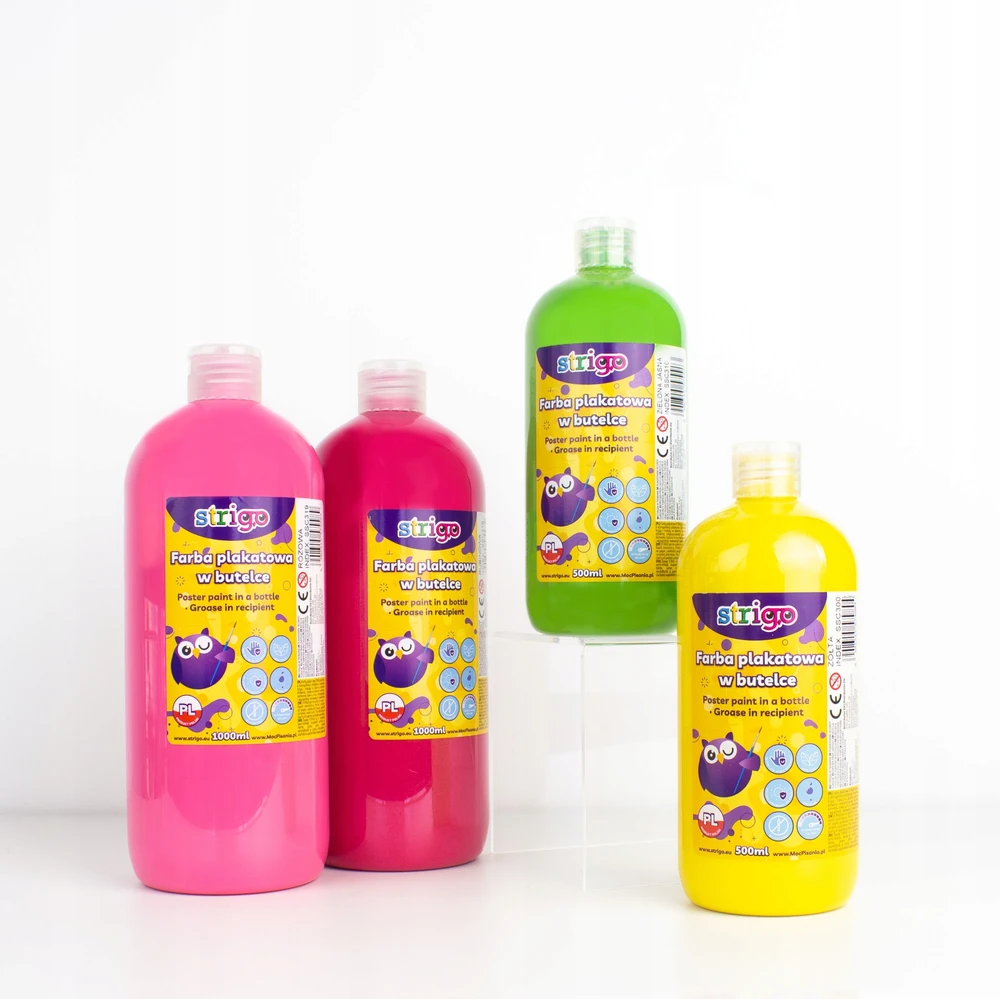 Strigo plakatų dažai, geltoni, 500 ml