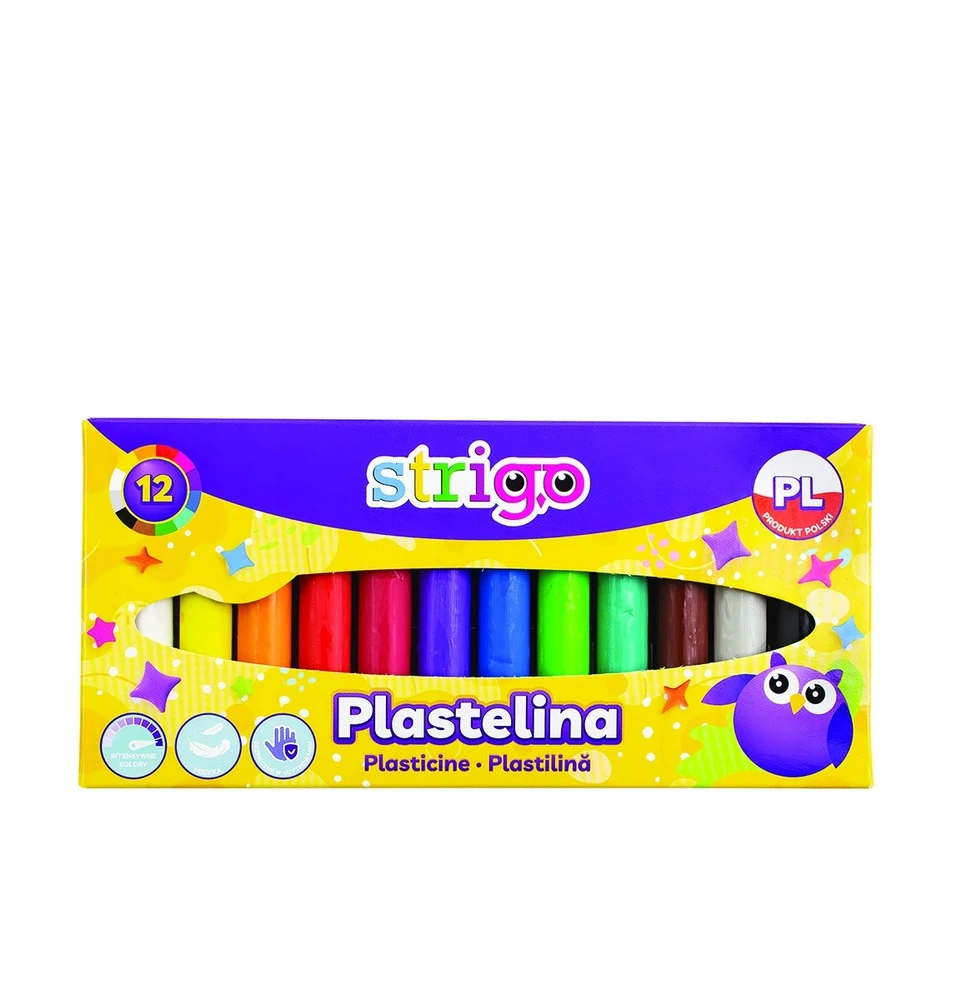 Strigo Plastelinos rinkinys vaikams, 12 spalvų