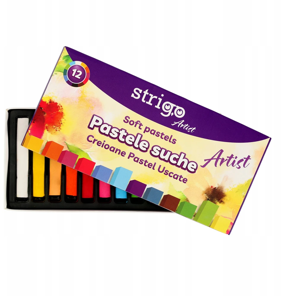 Strigo sausieji pasteliai, 12 spalvų