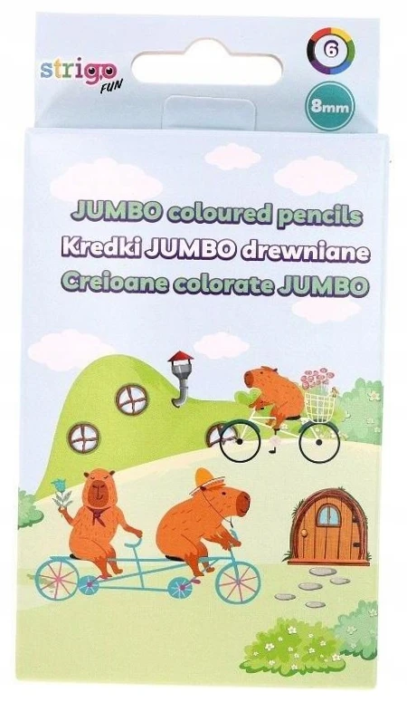 Strigo Storio Jumbo kreidelės vaikams, 6 vnt., medinėje pakuotėje
