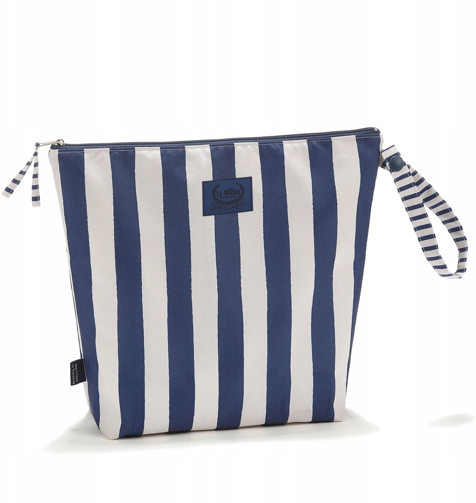 Stripes Navy XL - Didelis vandeniui atsparus kosmetikos krepšys - XL dydis - La Millou