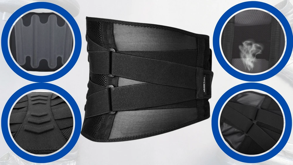 Stuburą standinantis diržas juosmeninė dalis, fit4med, XL, juoda