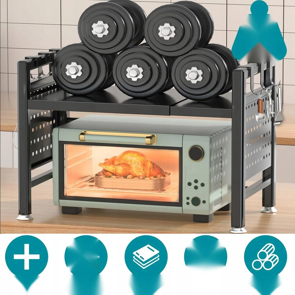 Stumdomoji VIRTUVĖS MIKROBANGŲ KROSNELĖS RANKENA, Juodas PLIENAS 30KG
