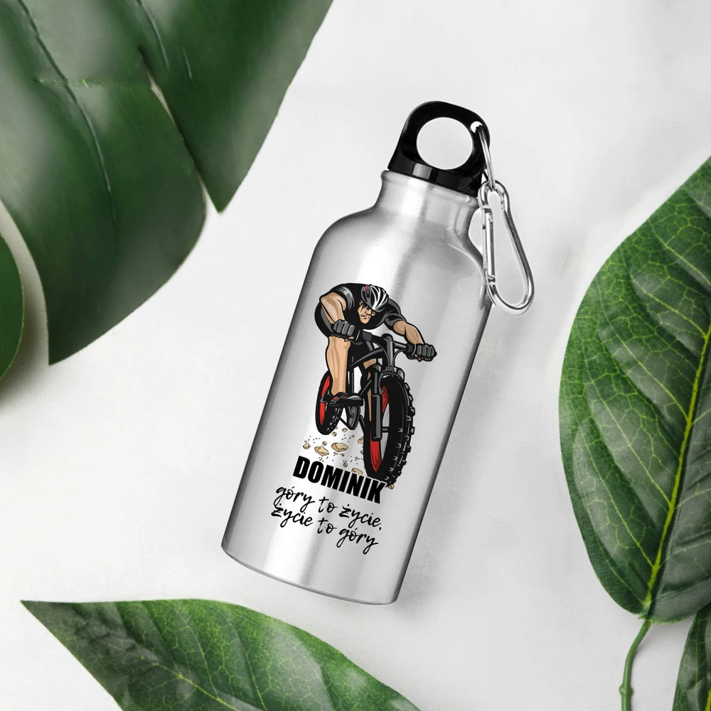 Style Couture BUTELIS 400 ml turistinė dovana I LOVE MOUNTAINS YOUR NAME NAUTRA Patterns