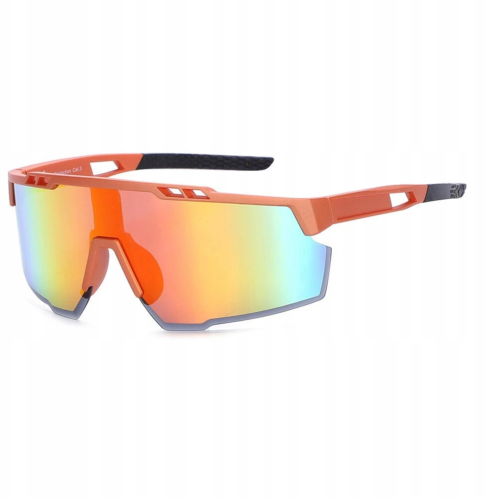 Stylion Sportiniai akiniai nuo saulės su Uv400 filtru, oranžiniai veidrodiniai