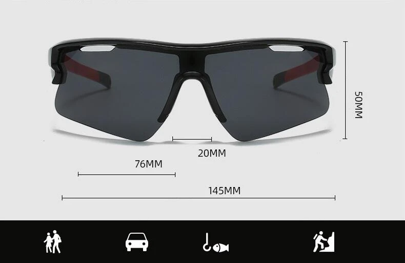 Stylion Sportiniai akiniai nuo saulės Uv400 juodi su kietu dėklu