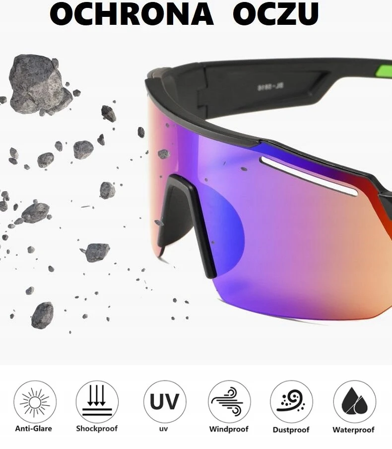 Stylion Sportiniai akiniai nuo saulės Uv400, balti su raudona, su dėklu