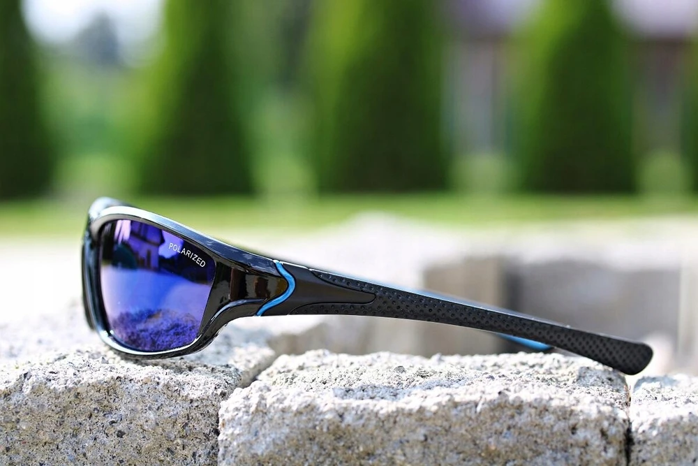 Stylion Vyriški sportiniai poliarizuoti akiniai nuo saulės UV 400, mėlyni veidrodiniai SPD122LA