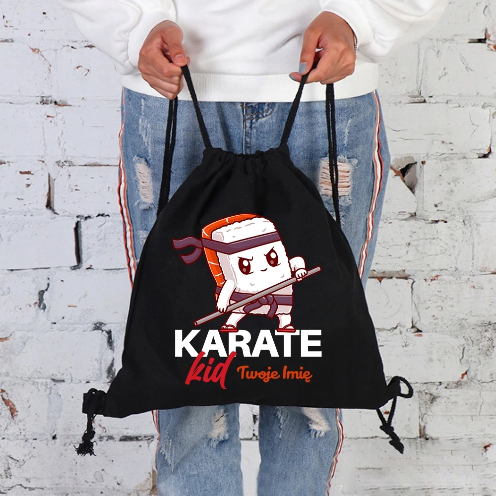 Stylovegifts Juodas KURIŠINĖS KREPŠELIS Vaikams Batams Treniruotės Mokykliniam karatė vaikui VARDAS