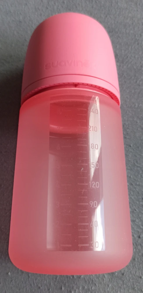 Suavenix Suavinex silikoninis buteliukas 240 ml su SX Pro speneliu, 3m+, fuksijos spalvos