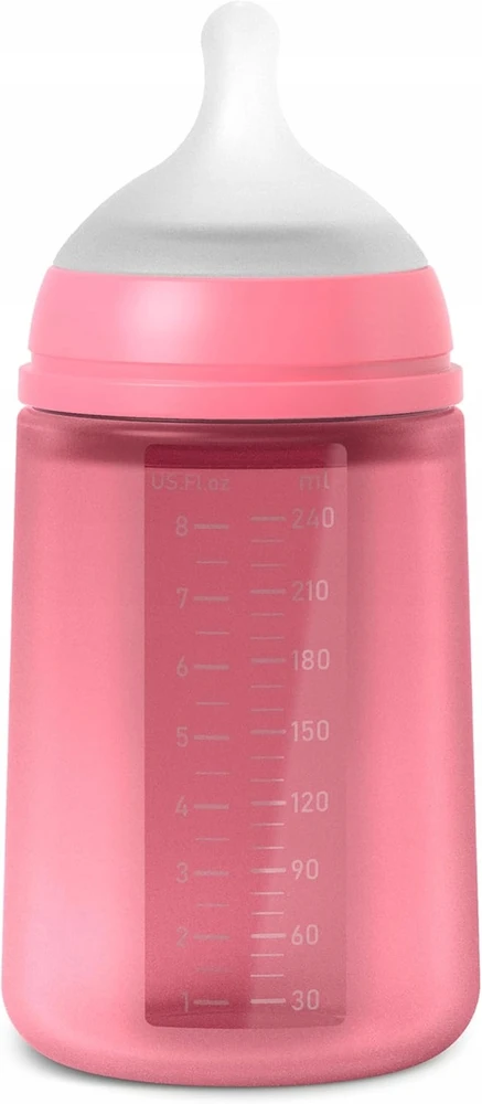 Suavenix Suavinex silikoninis buteliukas 240 ml su SX Pro speneliu, 3m+, fuksijos spalvos