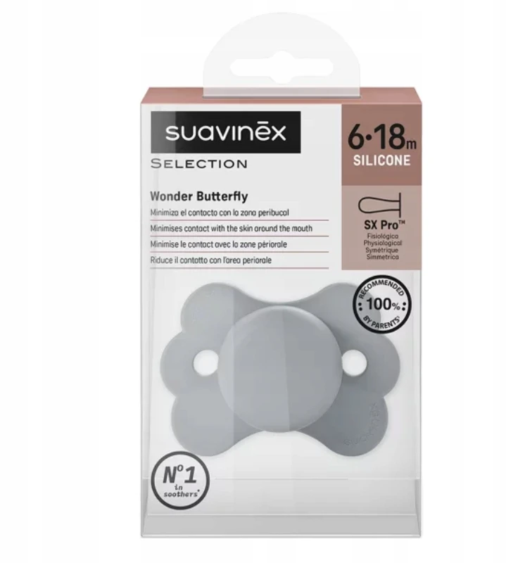 Suavinex 901215 PACIFIER SX PRO 6-18 Mėlynas BUTTERFLY 308786
