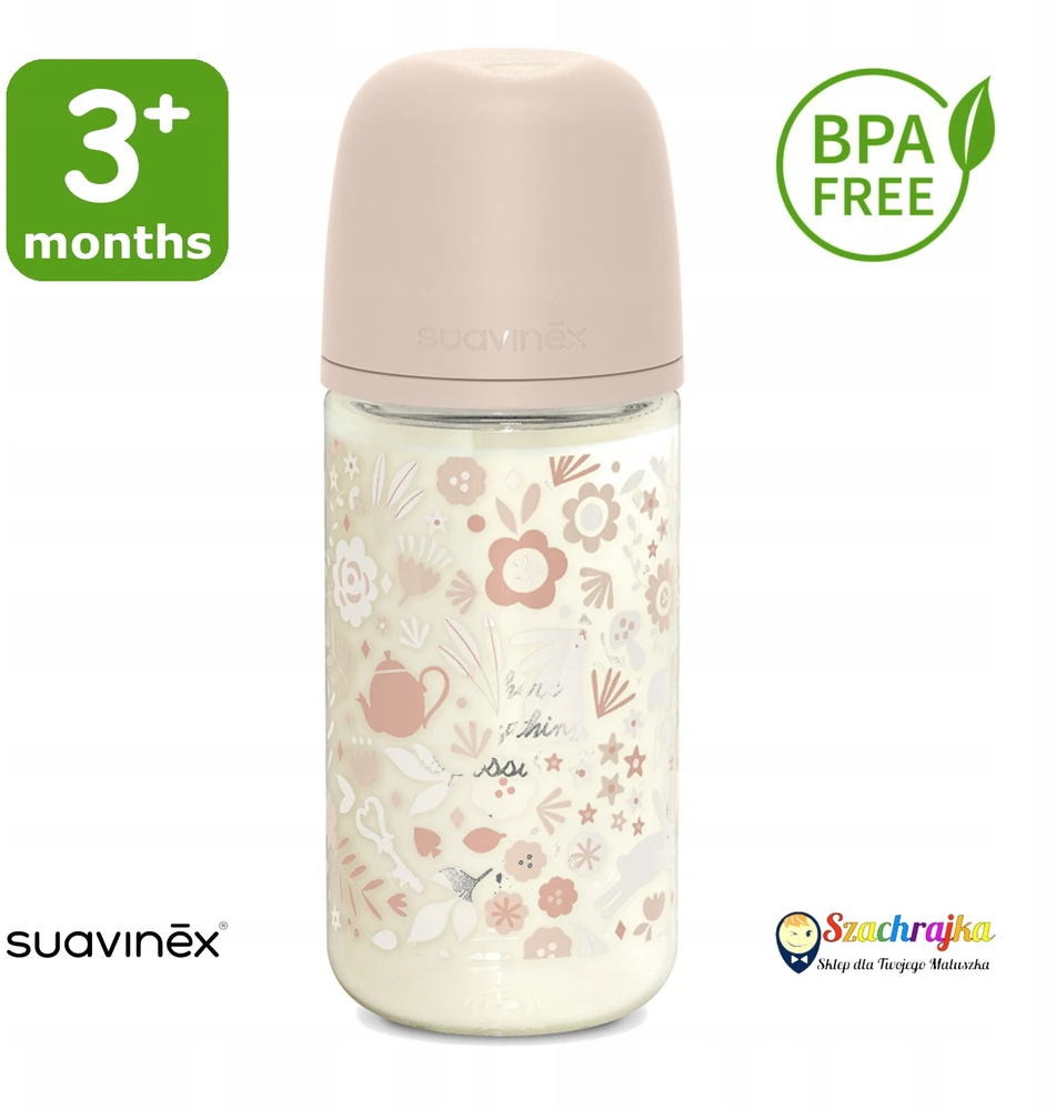 Suavinex Anti-colic stiklinis buteliukas SX Pro 240 ml vidutinio srauto 3m+