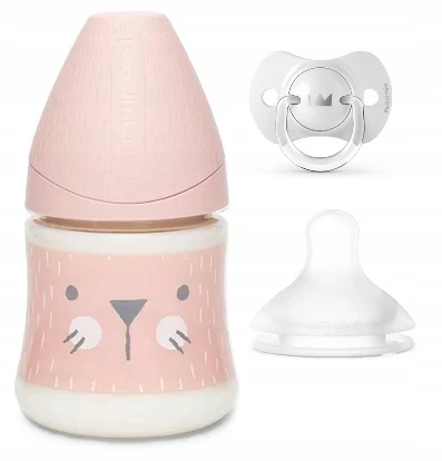 SUAVINEX BOTTLE 150ml HYGGE Rožinis + SX PRO čiulptukas + čiulptukas 0-6m RINKINYS