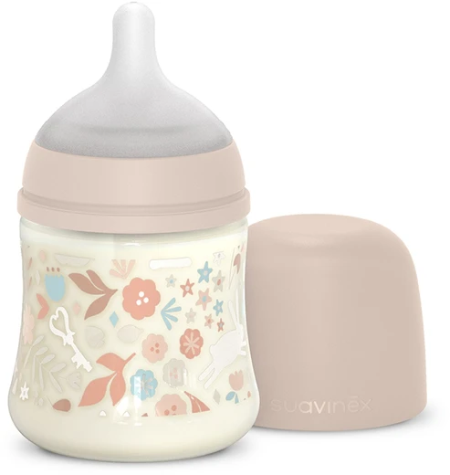 SUAVINEX buteliukas 150ml rožinis, laisvai tekantis žindukas, Wonderland