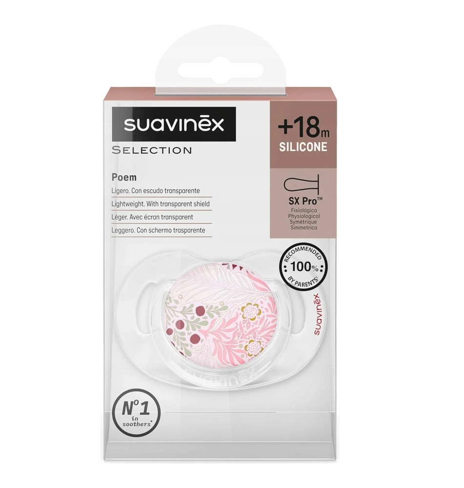 Suavinex Fiziologinis čiulptukas Sx Pro Poetry 18m, rožinis