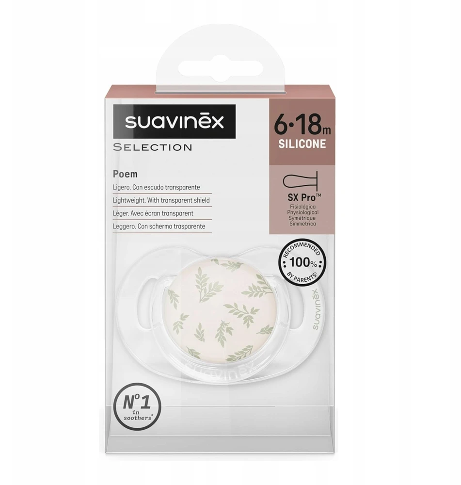 Suavinex Fiziologinis čiulptukas Sx Pro Poetry 6-18m, žalias