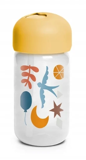 Suavinex Forest neišsiliejantis buteliukas su tūbele, 340 ml, geltonas