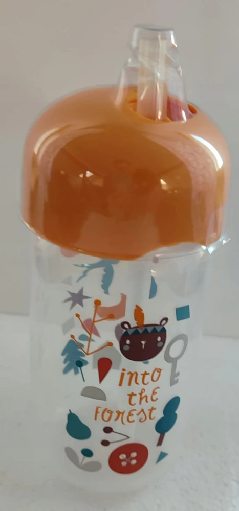 Suavinex Forest neišsiliejantis buteliukas su tūbele, 340 ml, geltonas