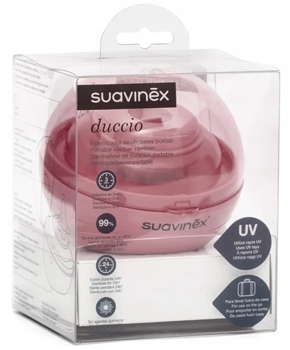 SUAVINEX NEŠIOJAMASIS UV STERILIZATORIUS čiulptukams, ROŽINĖ