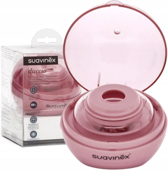 SUAVINEX NEŠIOJAMASIS UV STERILIZATORIUS čiulptukams, ROŽINĖ