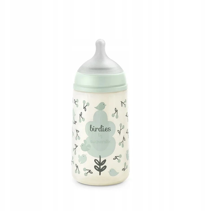 SUAVINEX SX PRO BUTELIS 270 ml VIDUTINIS TEAT M BIRDIES MINT