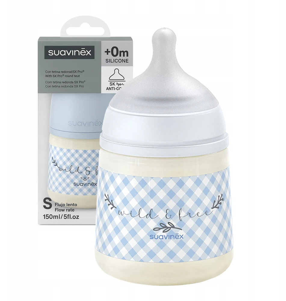 Suavinex SX Pro buteliukas nuo pilvo dieglių 150 ml laisvo srauto 0m+ be BPA