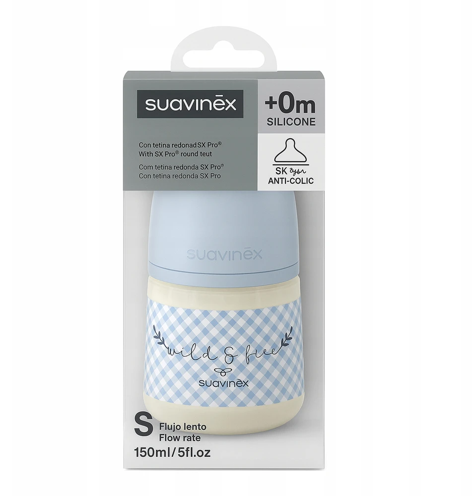 Suavinex SX Pro buteliukas nuo pilvo dieglių 150 ml laisvo srauto 0m+ be BPA