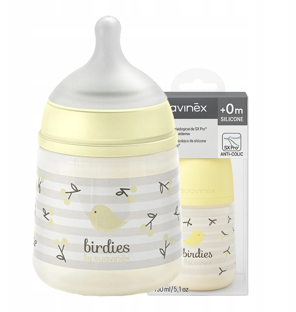 Suavinex SX Pro buteliukas nuo pilvo dieglių 150 ml laisvo srauto 0m+ be BPA